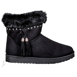 SHELOVET Mukluki s krystaly černý