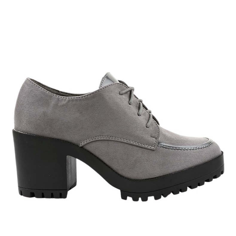 Šedé kozačky na sloupku masivní HQ651 šedá