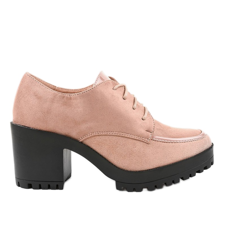 Růžové kozačky na sloupku masivní HQ651 růžový