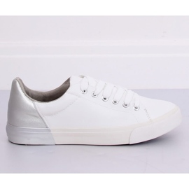 Bílé stříbrné dámské tenisky A88-29 W-SILVER II Type bílý