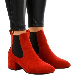 Červené kotníkové boty s elastickým 8012-PA červený