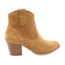 Kovbojské boty Anabelle 1466 light Camel semiš hnědý vícebarevný žluť