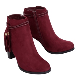 Burgundské boty na vysokém podpatku VQ-31 Winered červený