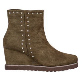 Kylie Zelené boty na klínu zelený