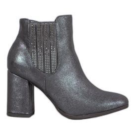 Kylie Elegantní kozačky na sloupek šedá