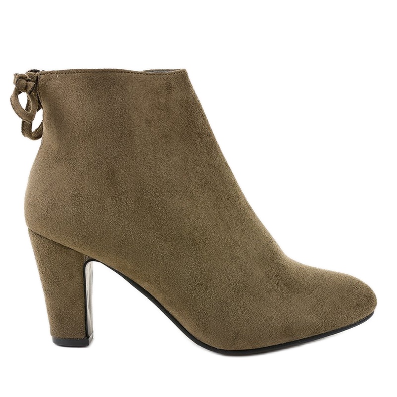 Zelené semišové kotníkové boty na sloupku W852 zelená