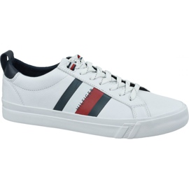 Boty Tommy Hilfiger Flag Detail Leather Sneaker M FM0FM02576-YBR bílý Boty Tommy Hilfiger Flag Detail Leather Sneaker M FM0FM02576-YBR bílý