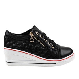 Černé tenisky na klínku LT-413B-1 černá Černé tenisky na klínku LT-413B-1 černá