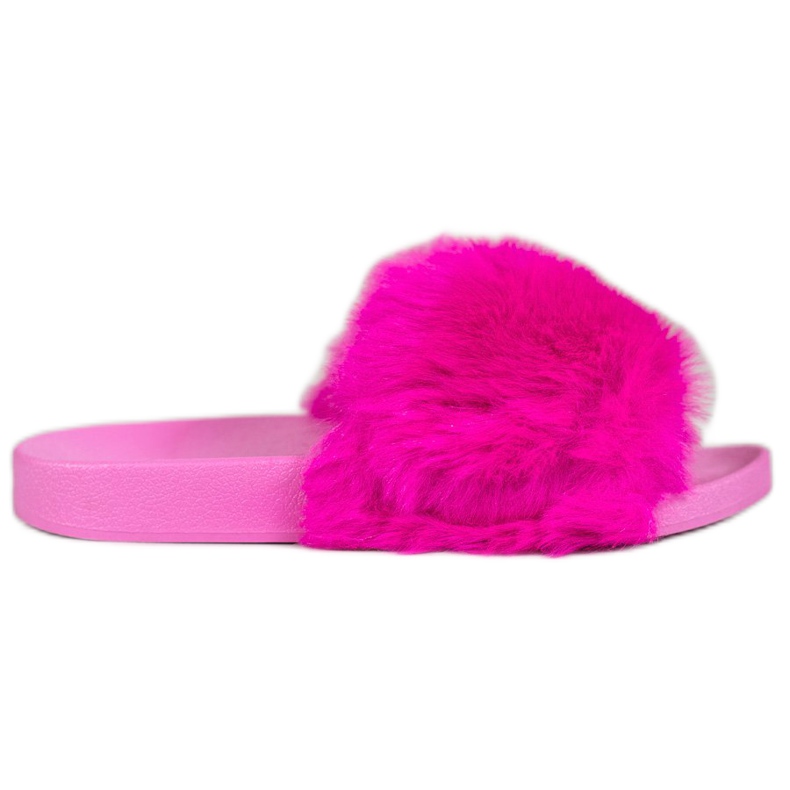 Bona Pantofle s kožešinou růžový
