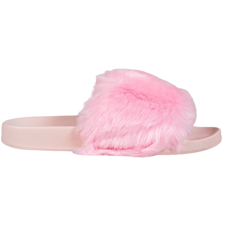 Bona Pantofle s kožešinou růžový