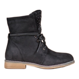 Boty s krystaly černý