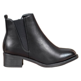 Ideal Shoes Klasické kozačky s gumičkou černý