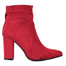 Ideal Shoes Semišové boty na baru červený