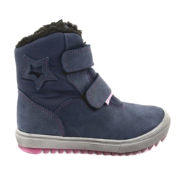 Boty s membránou Mazurek 1353 navy blue válečné loďstvo růžový