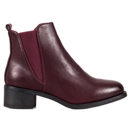 Ideal Shoes Klasické kozačky s gumičkou červený