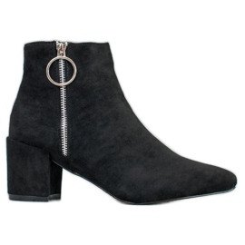 SHELOVET Suede Booties In Spitz černý