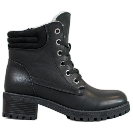 Goodin Šněrovací boty s ovčí kůží černý