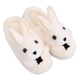 Dámské béžové zajíčkové pantofle MA17 White béžový Dámské béžové zajíčkové pantofle MA17 White béžový