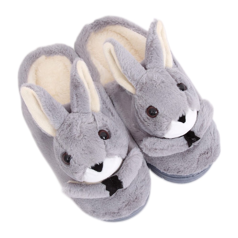 Šedé pantofle zajíčci šedé MA17 Šedá