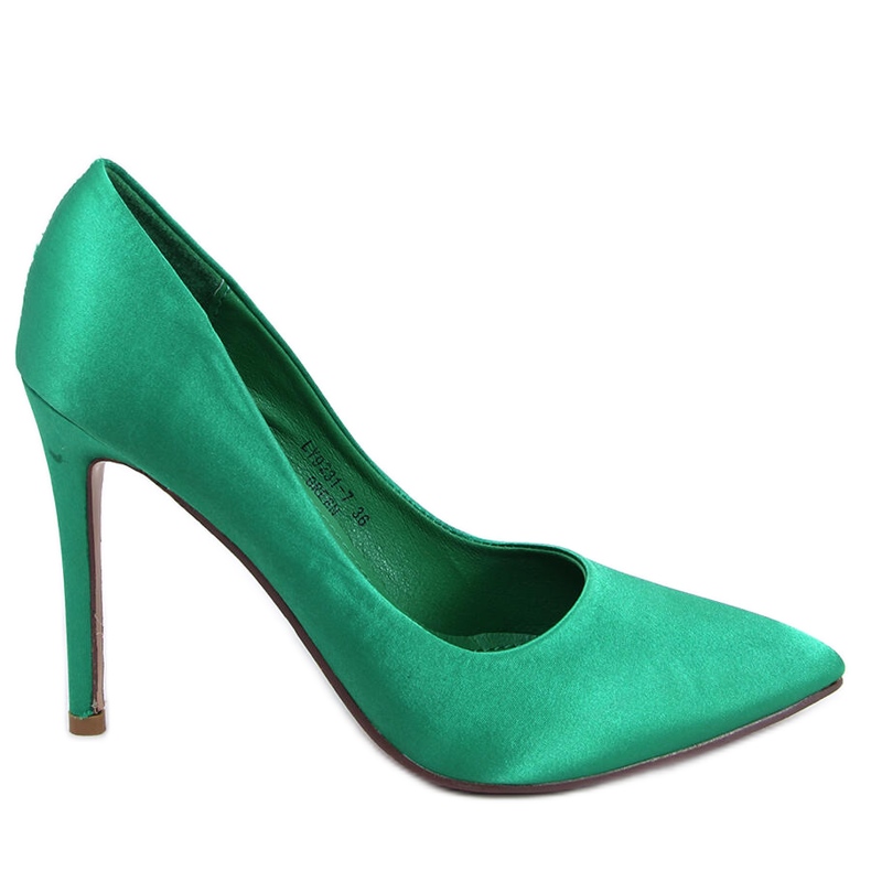 BM Dámské saténové lodičky TALIA BLACK zelená