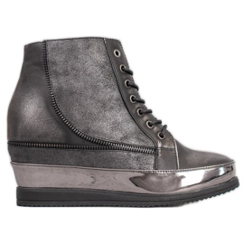 Sergio Leone Stříbrné tenisky šedá