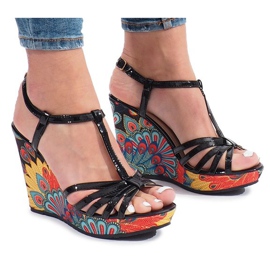 Černé sandály na klínku Ibrahim černý