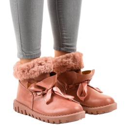 Zateplené růžové tenisky na zip 428-6 růžový