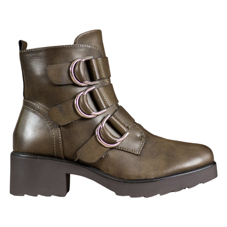 Queentina Olivové boty na platformě zelená Queentina Olivové boty na platformě zelená