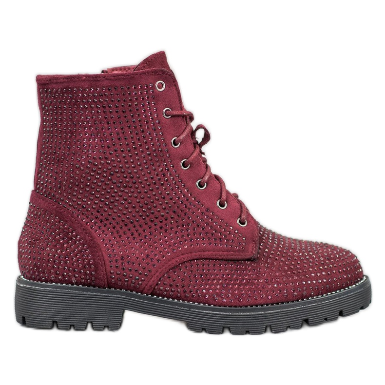 Sweet Shoes Vínové semišové boty červené