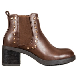 Top Shoes Boty s hřeby hnědý Top Shoes Boty s hřeby hnědý