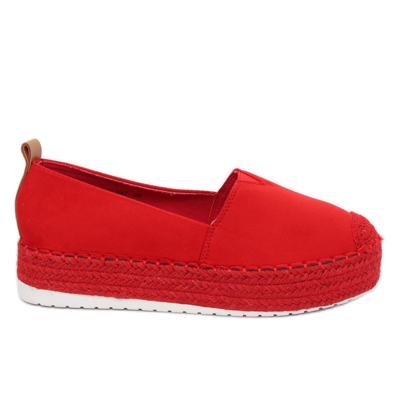 Espadrilky s vysokou podrážkou červená BL247 Red II Quality červené