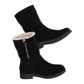 Dámské černé semišové boty S118 Black černý
