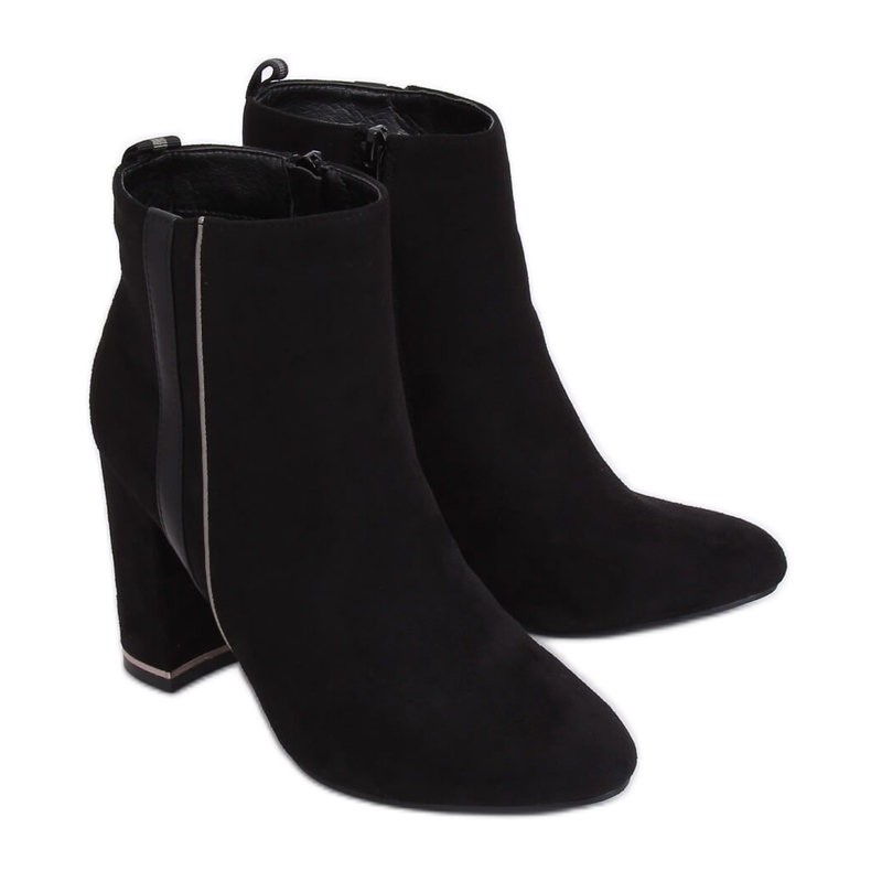 Černé kozačky na vysokém podpatku M378 Black černá