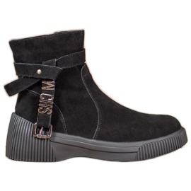 Filippo Kožené boty na platformě černý