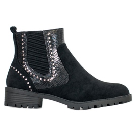 Small Swan Chelsea boty s potiskem hada černý