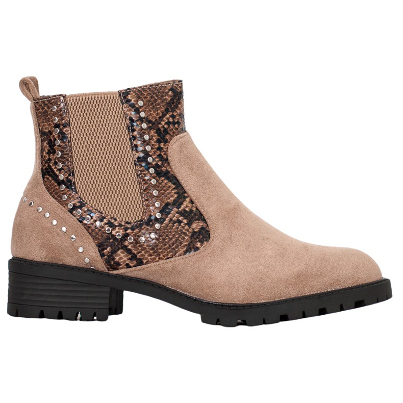 Small Swan Chelsea boty s potiskem hada béžový vícebarevný