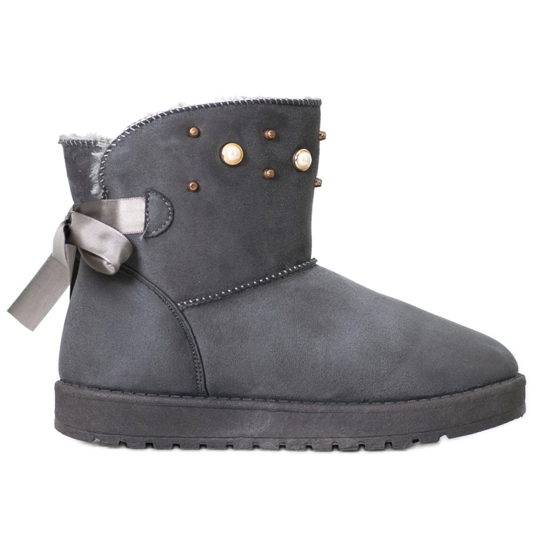 SHELOVET Mukluki s korálky šedá