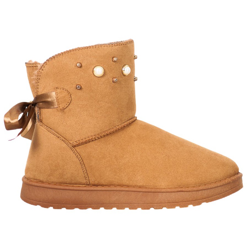 SHELOVET Mukluki s korálky béžový