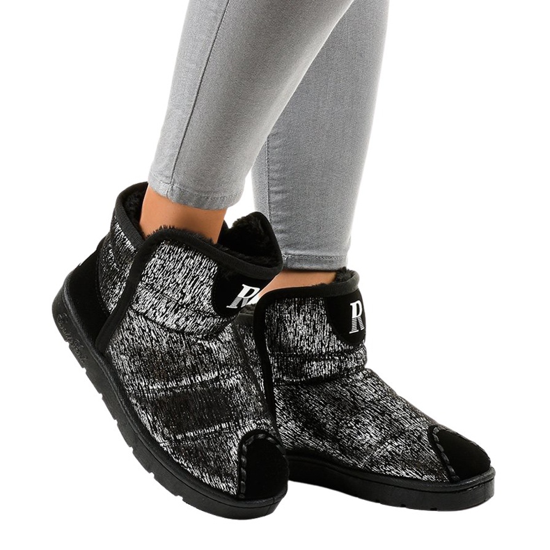 Stříbrné eskymácké boty s emu FC232-19 šedá