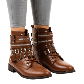 Hnědé stylové zateplené boty 688-29 hnědý