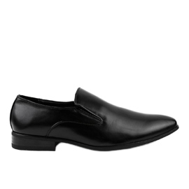 Černé elegantní polobotky 6-317 mokasínů černý