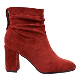 Elegantní vínové boty na sloupku 884 červený