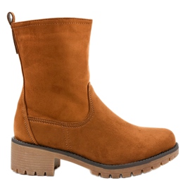 8B905 hnědé semišové vysoké boty hnědý 8B905 hnědé semišové vysoké boty hnědý