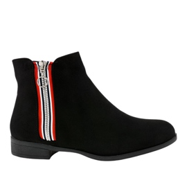 Dámské černé ploché kotníkové boty 88-269 černá
