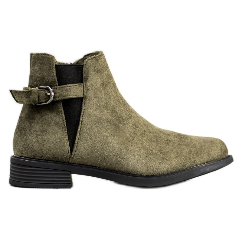 Ideal Shoes Semišové kozačky zelená