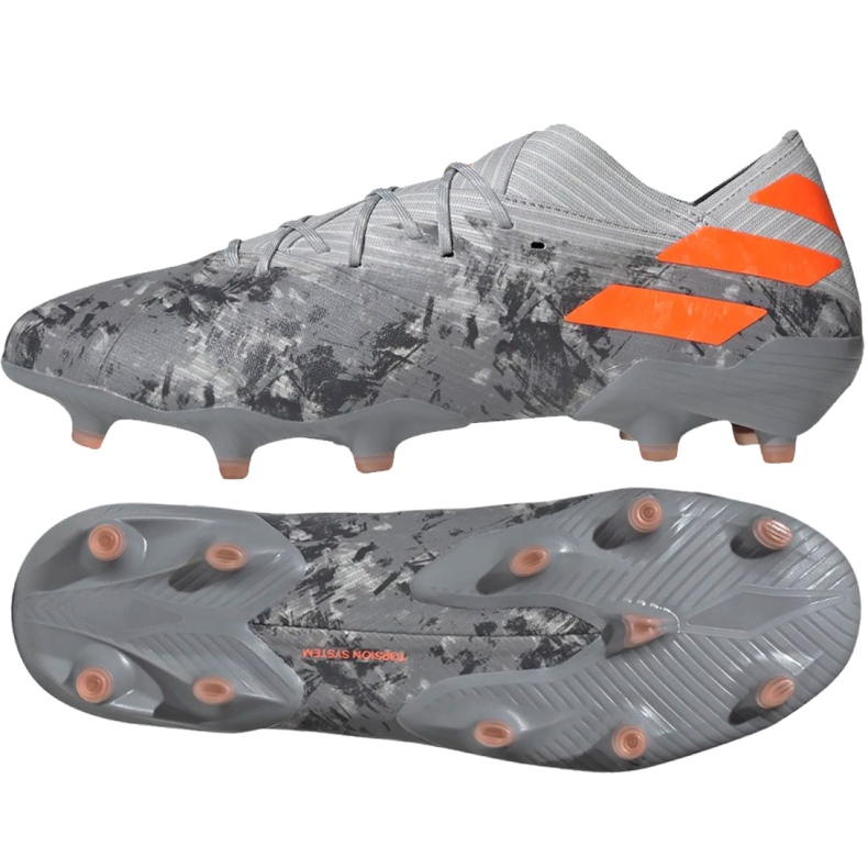 Kopačky Adidas Nemeziz 19.1 Fg M EF8281 červené šedá Kopačky Adidas Nemeziz 19.1 Fg M EF8281 červené šedá