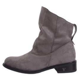 Šedé boty se zvrásněným svrškem 6672 šedá