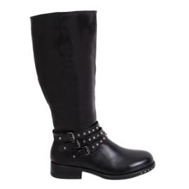 Černé jezdecké boty s cvočky černá Y208 Black II Quality černý