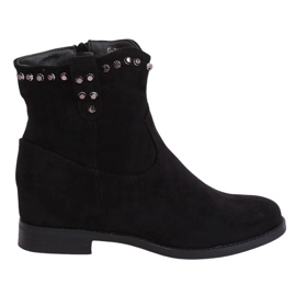 Černé kozačky na skrytém klínu G-7606 Black černý