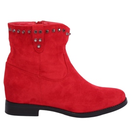 Červené boty na skrytém klínu G-7606 Red červený
